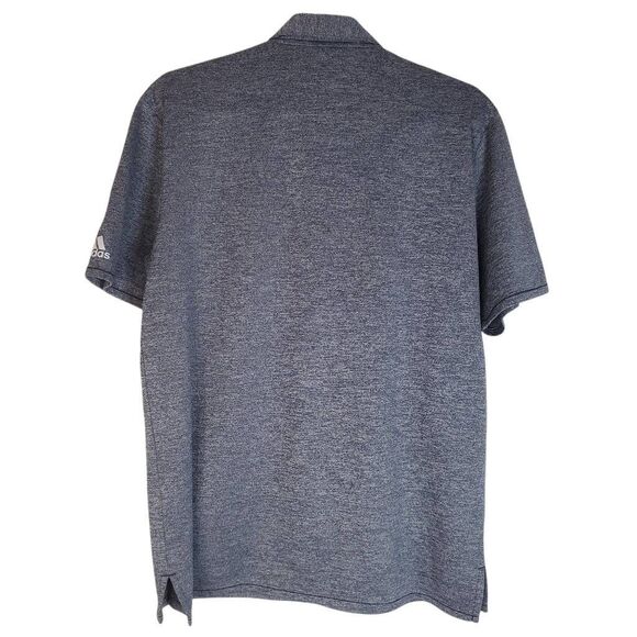 Adidas Marled Short Sleeve Performance Golf Polo Shirt Blue Grey UPF 30 Medium - Picture 4 of 12